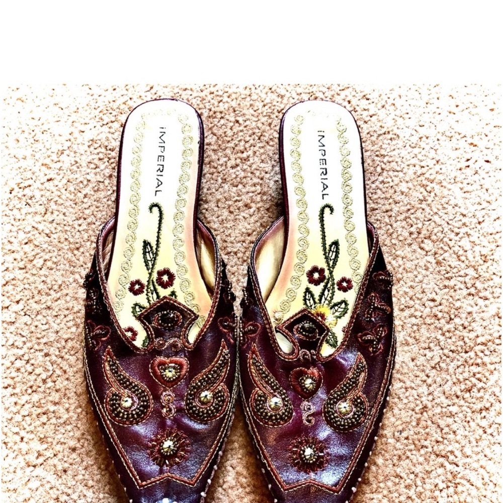 Imperial Beaded & Embroidered Slip on Sandals